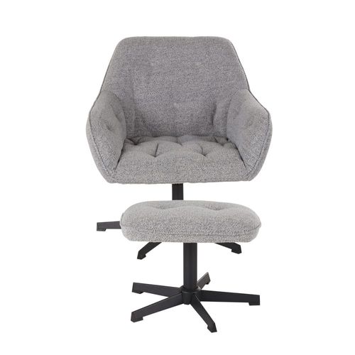 Fauteuil Pivotant Et Repose-Pieds Gris