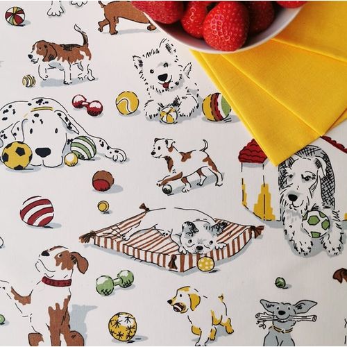 Nappe En Coton Enduit Multicolore Rectangle 160 X 200 Cm