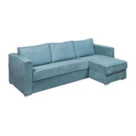 Canapé D'angle Velours 5 Places Bleu Turquoise