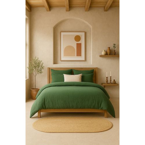 Taie D'oreiller Gaze De Coton Vert Cèdre 50x70 Cm