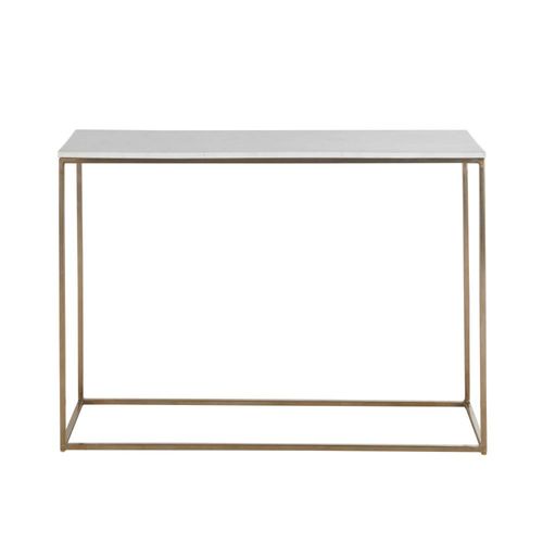 Console En Marbre Blanc Et Métal Coloris Laiton