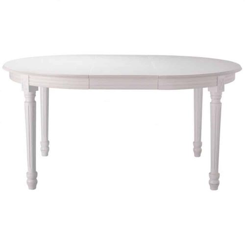 Table À Manger Ronde Extensible Blanche 4 À 8 Personnes L120/200