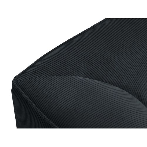 Canapé D'angle Gauche 4 Places En Tissu Velours Côtelé Noir