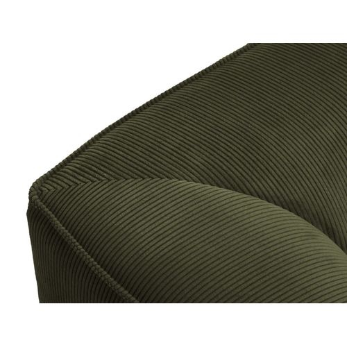 Canapé D'angle Droit 5 Places En Tissu Velours Côtelé Vert