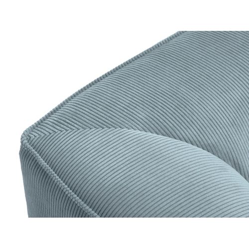 Canapé D'angle Gauche 4 Places En Tissu Velours Côtelé Bleu Clair