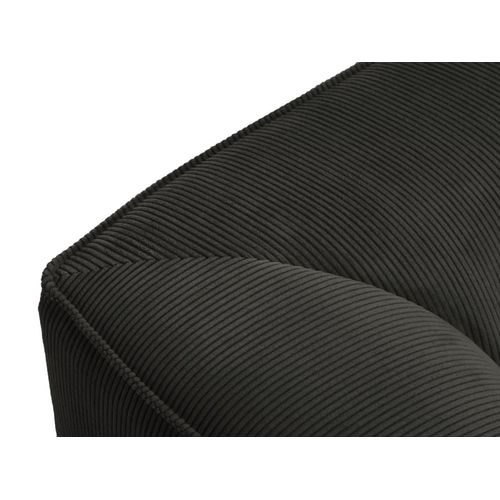 Canapé D'angle Droit 5 Places En Tissu Velours Côtelé Gris Foncé