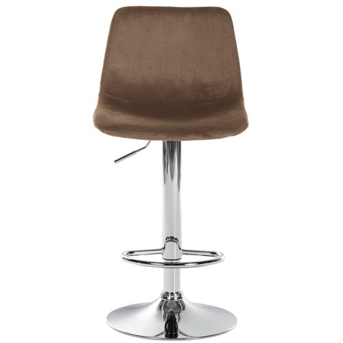 Tabouret De Bar Velours Ajustable Pivotant Velours Marron