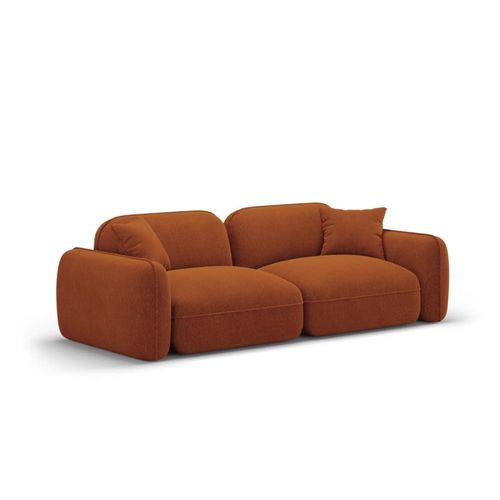 Canapé Modulable 3 Places En Velours Terracotta