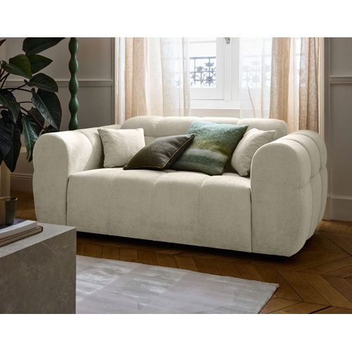 Canapé Droit 2 Places En Tissu Texturé Beige