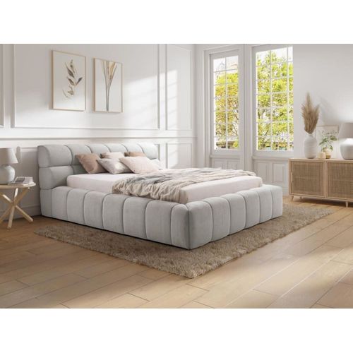 Lit Coffre Gris Clair 180 X 200 Cm