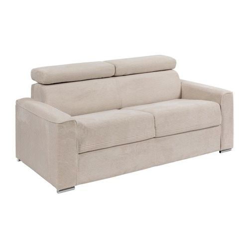 Canapé Convertible Velours 4 Places Beige