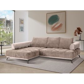 Canapé D'angle Velours 5 Places Taupe