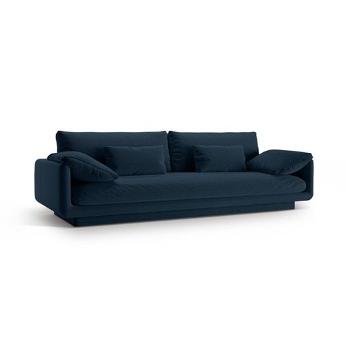Canapé 4 Places En Tissu Structurel Bleu Marine