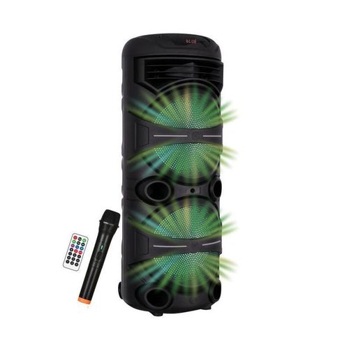 ENCEINTE KARAOKÉ - INOVALLEY - LUMINEUSE - 1000 WATTS - BLUETOOTH V5.0 - AUTONOMIE 2 A 3 HEURES - MICRO SANS FIL INCLUS