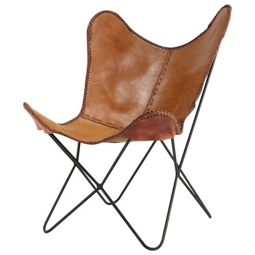 Fauteuil En Croûte De Cuir Camel
