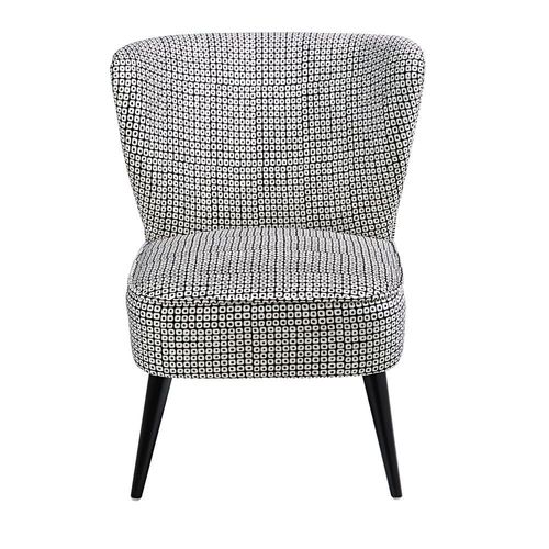 Fauteuil En Velours Motifs Noirs Et Blancs
