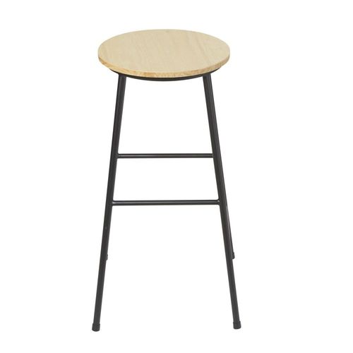 Tabouret De Bar Industriel En Bois De Sapin Et Acier Noir H64
