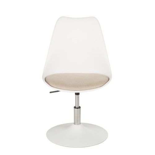 Chaise En Métal Blanc Mat Et Tissu Beige