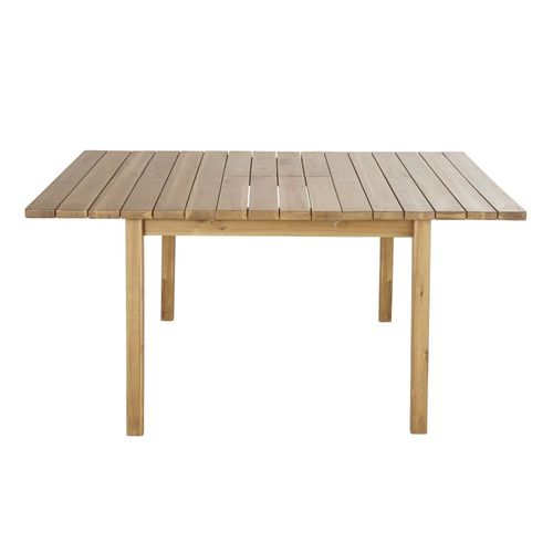 Table De Jardin Extensible Carrée En Acacia Massif 6/8 Personnes L120/160