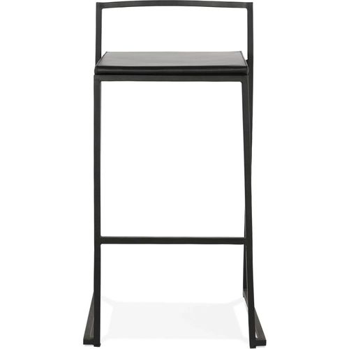Tabouret De Bar Simili Noir H. Assise 65 Cm Rembourré