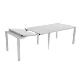 Table De Jardin Extensible 52/260 Cm En Aluminium Blanc