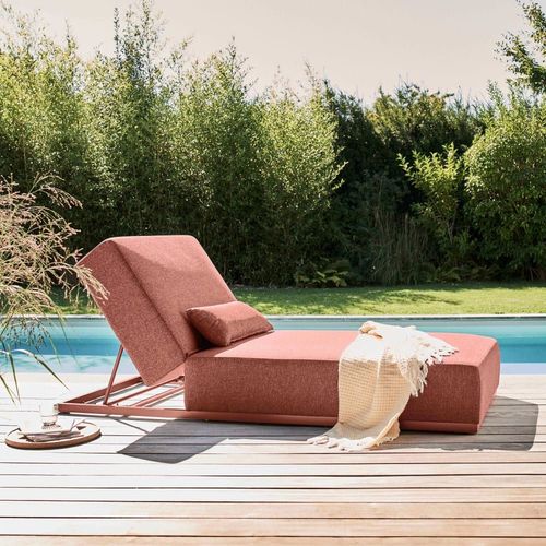 Bain De Soleil Avec Coussin Inclinable 5 Positions Terracotta