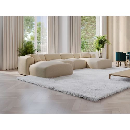 Canapé Fixe 7 Places Beige
