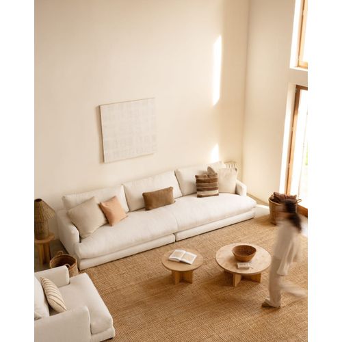 Canapé Lit Droit 325x105cm Blanc Cassé