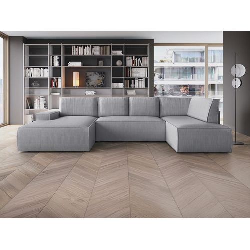 Canapé D'angle Velours 8 Places Gris