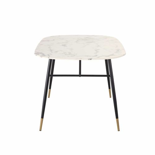 Table À Manger En Verre Trempé Effet Marbre 4 Personnes L140