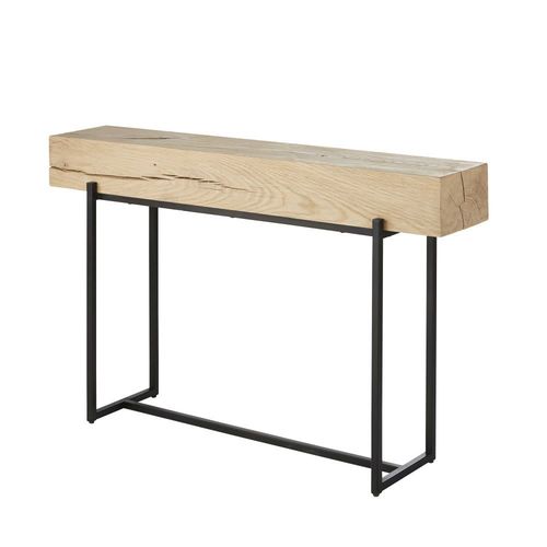 Console En Chêne Et Métal Noir