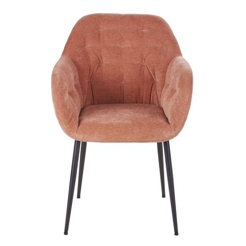 Fauteuil De Table En Velours Vieux Rose