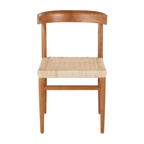 Chaise En Bois De Frêne Et Rotin Tressé