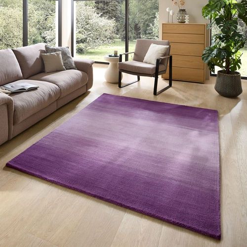 Tapis Dégradé De Couleur En Laine Purple 60x90 Cm