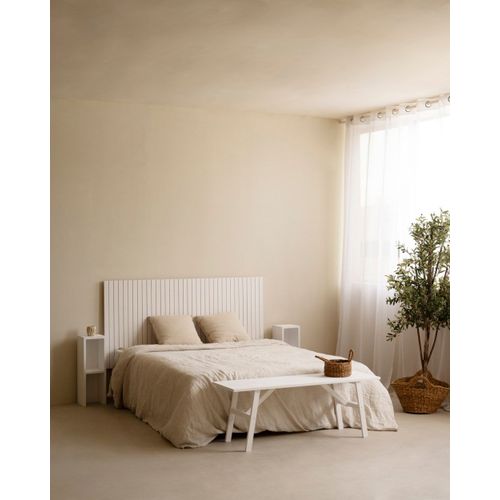 Tête De Lit À Fentes En Bois Massif Blanc 117x60cm