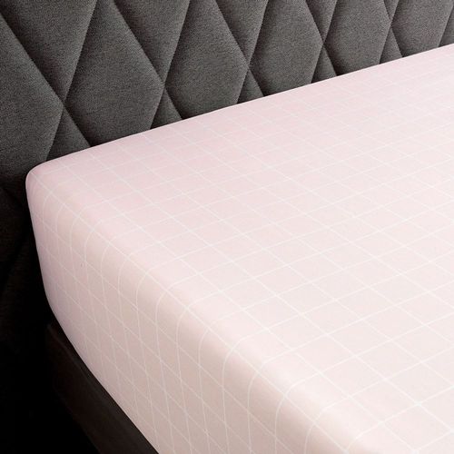 Drap Housse Satin Rose Clair 180x200 Cm