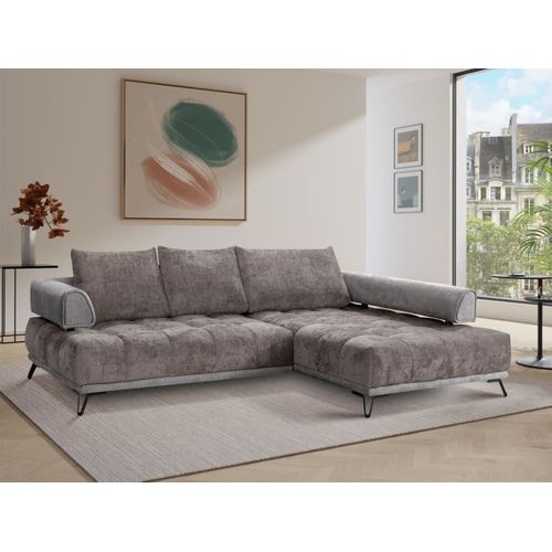 Canapé D'angle Velours 5 Places Gris