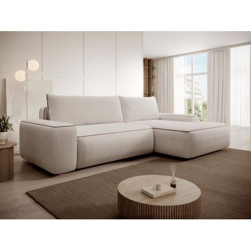 Canapé D'angle Velours 4 Places Beige