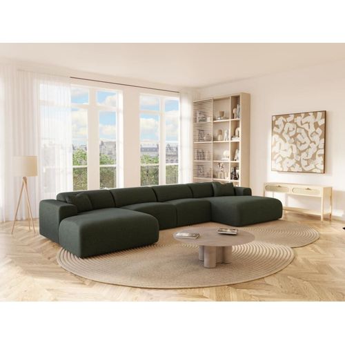 Canapé Fixe Tissu 7 Places Vert
