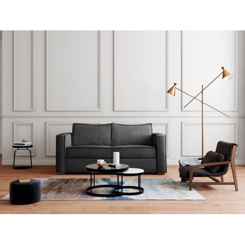 Canapé Convertible Velours 3 Places Gris Anthracite
