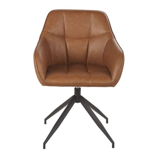 Fauteuil Pivotant En Textile Enduit Marron