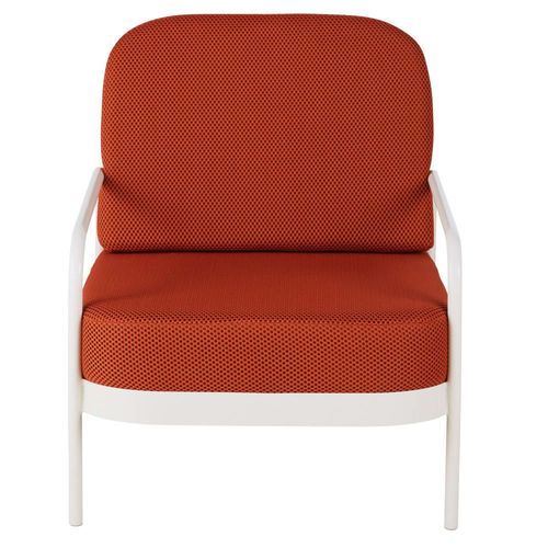 Fauteuil En Acier Crème Et Tissu Recyclé Coloris Rouille