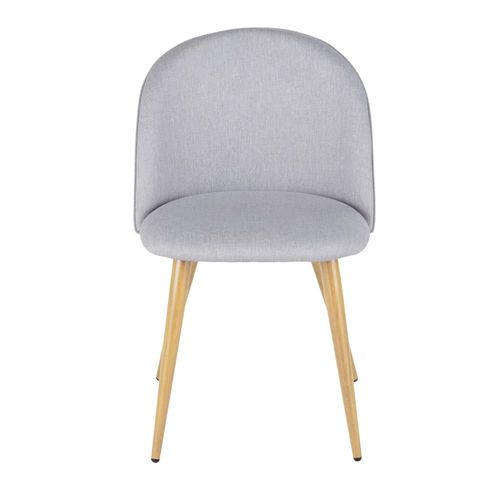 Chaise Vintage En Tissu Recyclé Gris Clair Et Acier Imitation Chêne