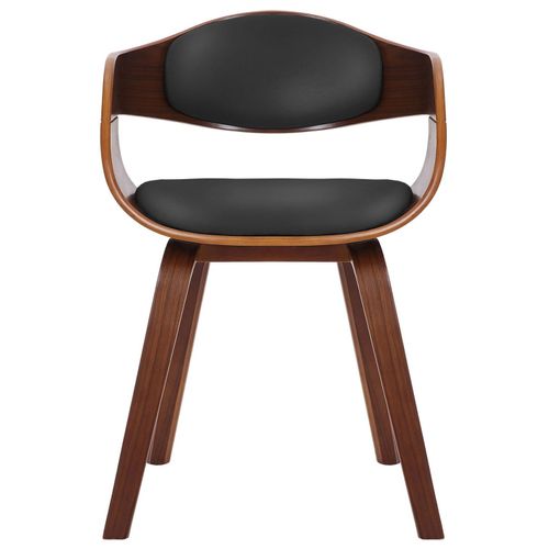 Chaise Salle À Manger En Pvc Et Synthetique Noyer / Noir