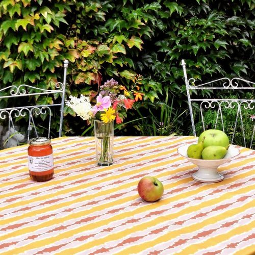 Nappe En Coton Enduit Marron Rectangle 160 X 300 Cm