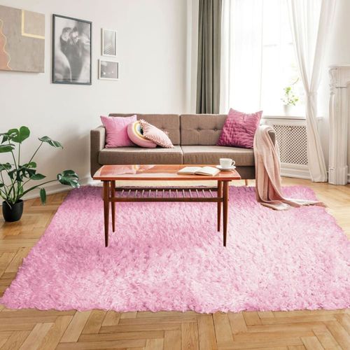 Tapis Tout Doux Imitation Fourrure Rose 160x230
