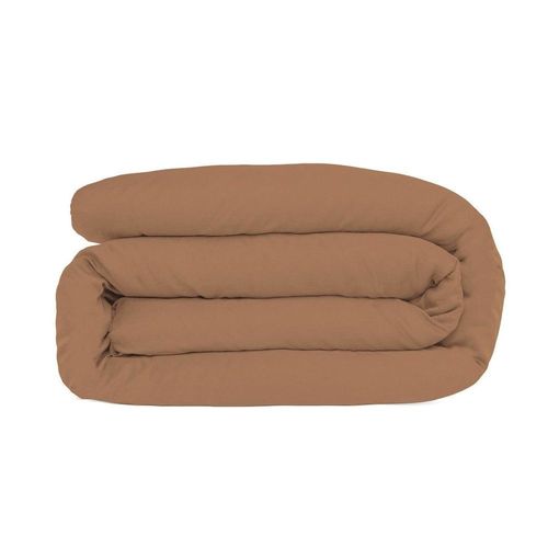 Housse De Couette Satin De Coton Caramel 240x220