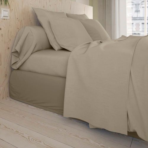 Drap Housse Coton Sable 160x200 Cm