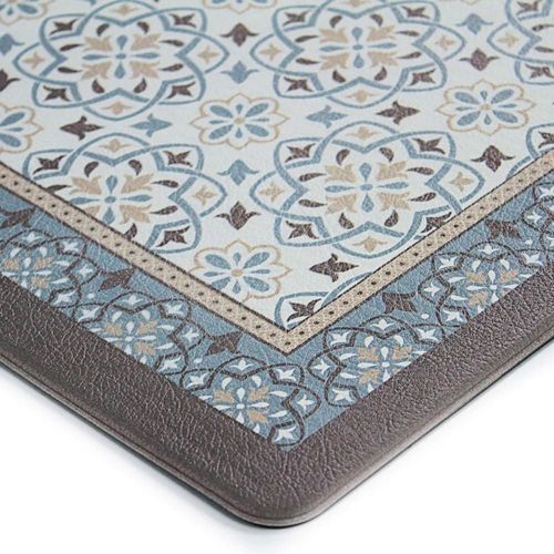Tapis De Cuisine Carreaux De Ciment Bleu Gris 45x75