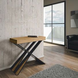Console Extensible 90x40/300 Cm Effet Bois Chêne Nature